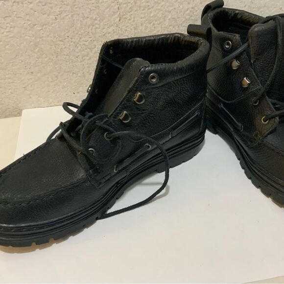 Justin Boots Men’s Size 9.5 M Black Leather Chukka Ankle Work Casual Style 985 - Picture 5 of 15